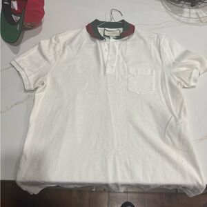 Gucci White Polo with Green and Red Trim